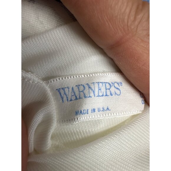 Vintage Warners White Nylon Slip With Lace Trim & Adjustable Straps - Size S 36 - Picture 3 of 11